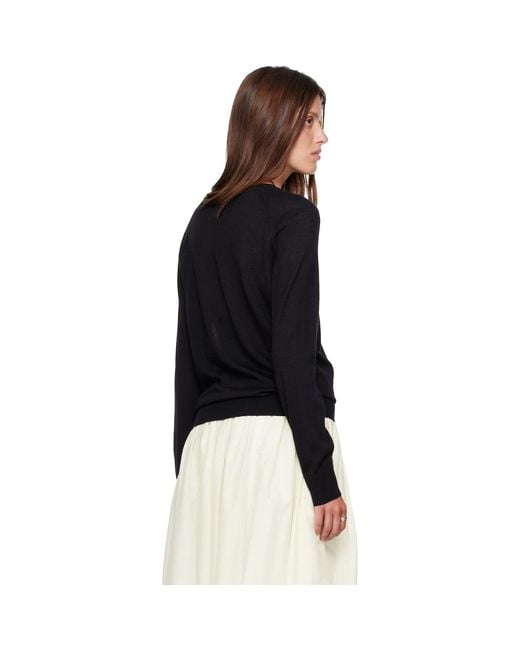 Loulou de Saison Black Julio Lds Fluid Cashmere Sweater