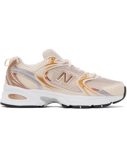 New Balance Beige & Gold 530 Sneakers | Lyst Canada