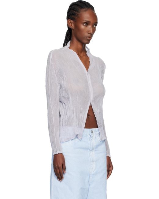 Issey Miyake Chiffon Twist Cardigan in Black | Lyst