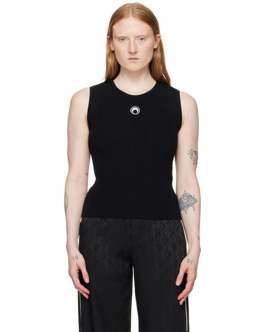 MARINE SERRE Black Core Sleeveless Crewneck