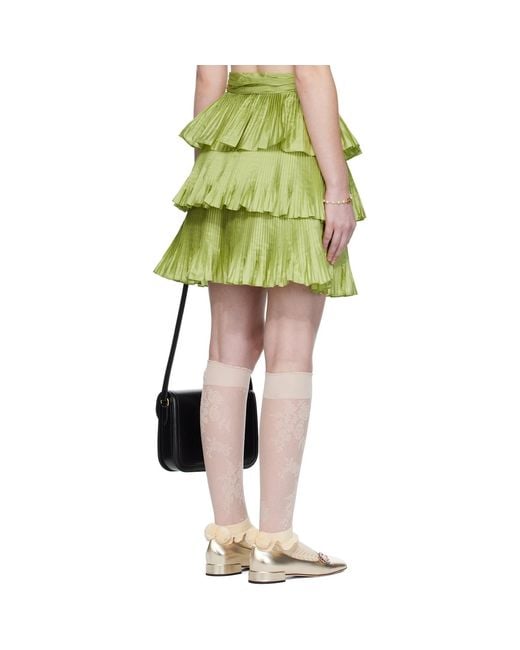 Valentino Green Taffetas Midi Skirt