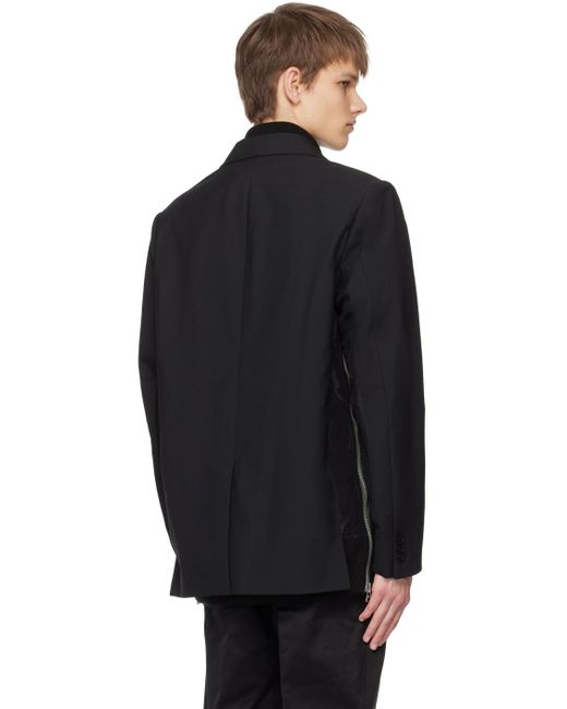 Sacai Black Paneled Blazer for men