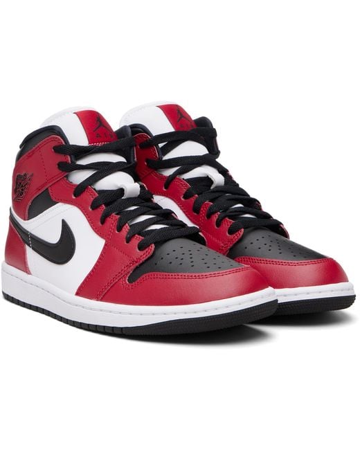 Nike Red Air Jordan 1 Mid Sneakers for men