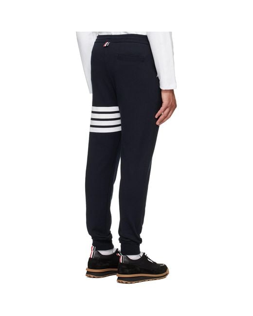 Thom Browne Black Classic Loopback 4-Bar Sweatpants for men