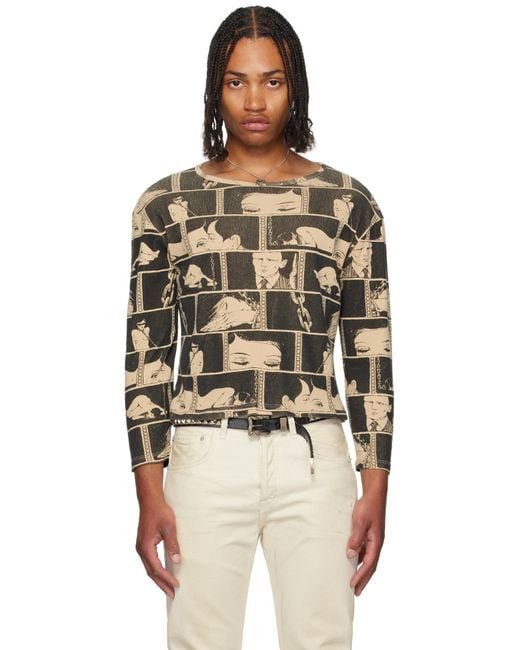 Enfants Riches Deprimes Black Taupe Diary Ls T-Shirt for men