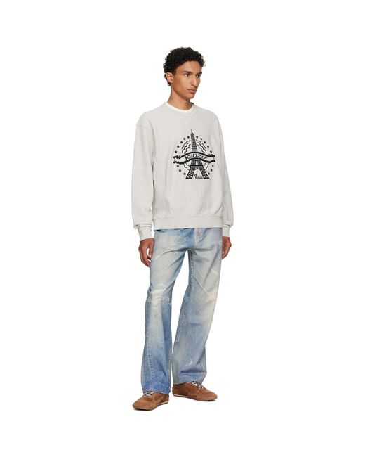 KENZO Gray Paris Eiffel Tower Design' Cotton Sweatshirt for men