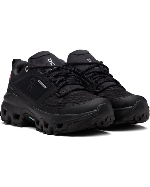 On Shoes Black Cloudrock Low Waterproof Sneakers