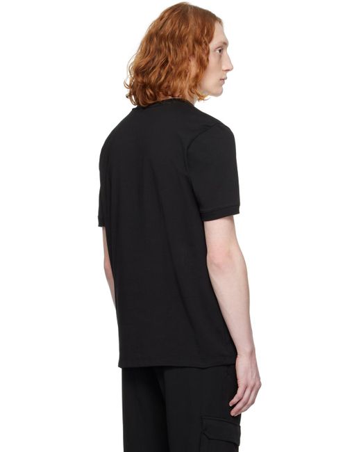 T-shirt noir à écusson à logo HUGO pour homme en coloris Black
