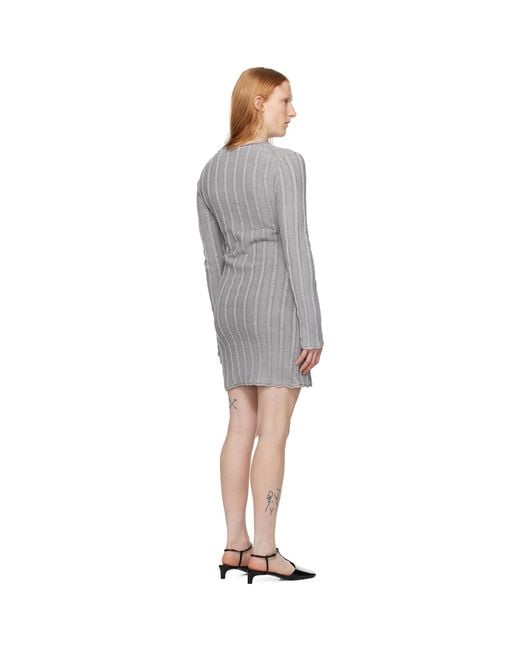 Filippa K Black Gray Rolled Edge Minidress