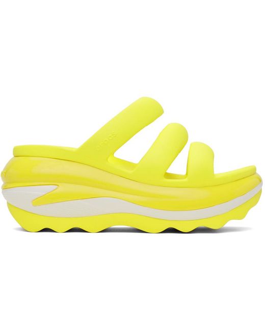 CROCSTM Yellow Mega Crush Triple Strap Sandals