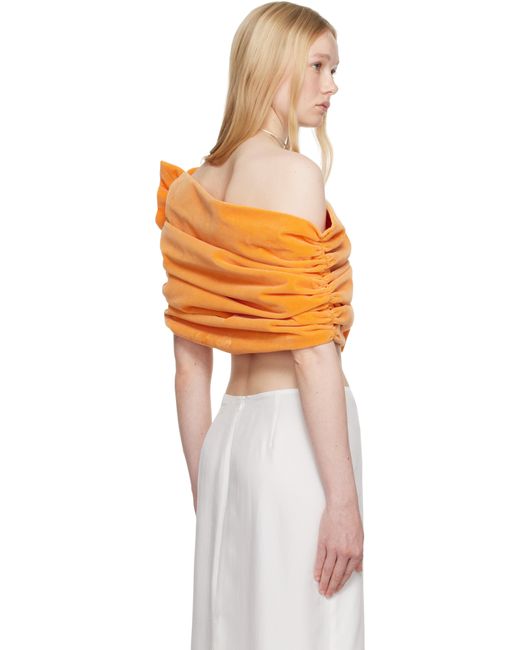 Colleen Allen オレンジ Velvet Shawl トップス Orange
