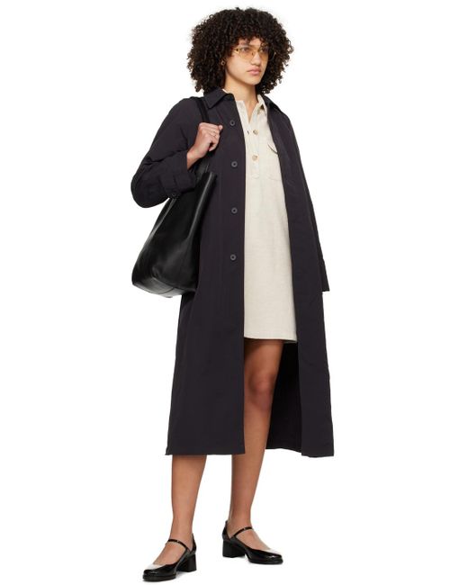 A.P.C. . Black Crinkled Trench Coat