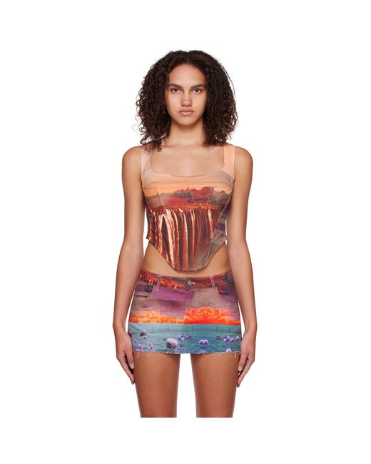 Miaou Red Multicolor Campbell Tank Top