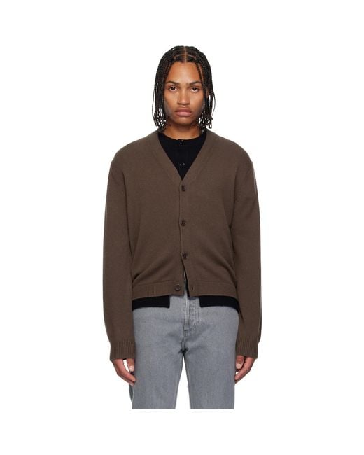 J.W. Anderson Brown Contrast Layered Cardigan for men