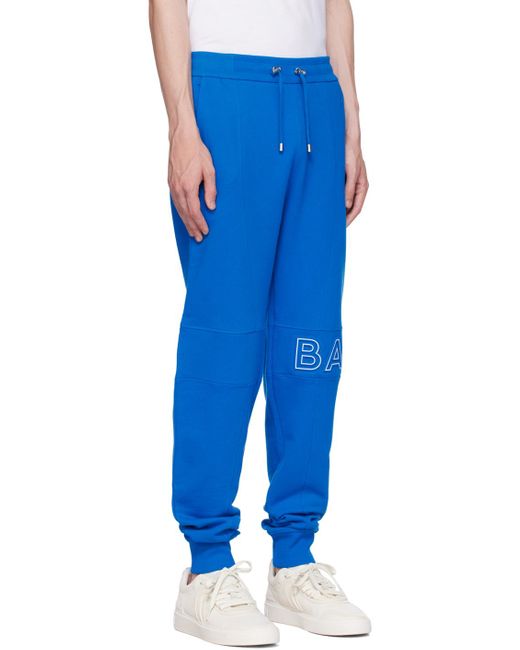 Balmain Blue Embossed Sweatpants for men