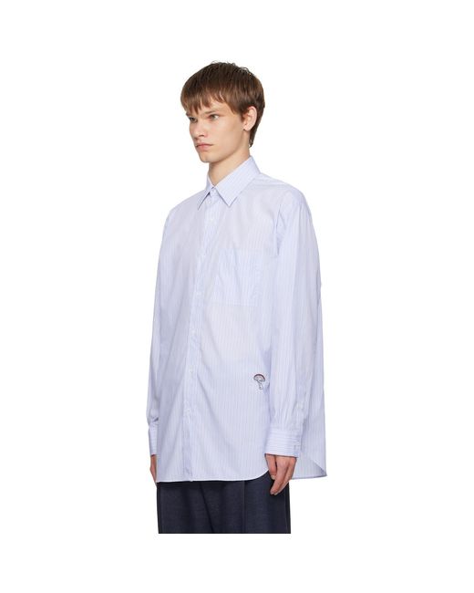 Bottega Veneta White Stripe Cotton Poplin Shirt for men
