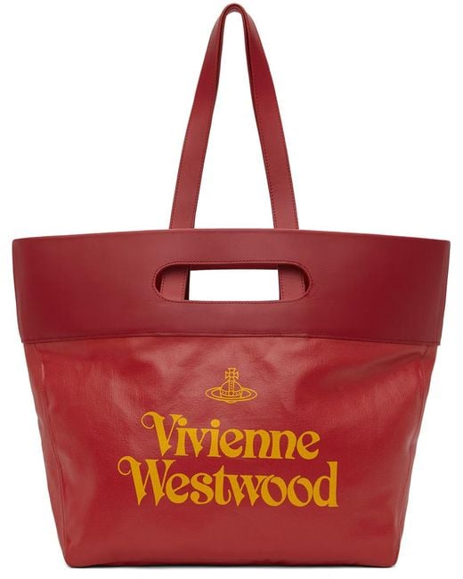 ギフト♪【国内発送★VivienneWestwood】CARRIE トートバッグ メンズ Vivienne Westwood レッド Carrie トートバッグ レッド