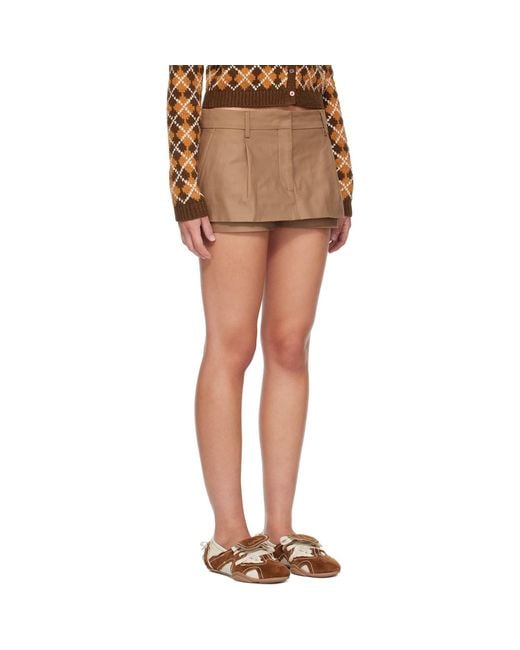 Acne Brown Layered Satin Skort