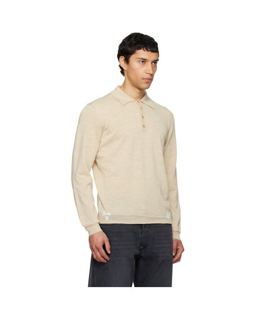 Maison Margiela Black Off Patchwork Knit Polo for men