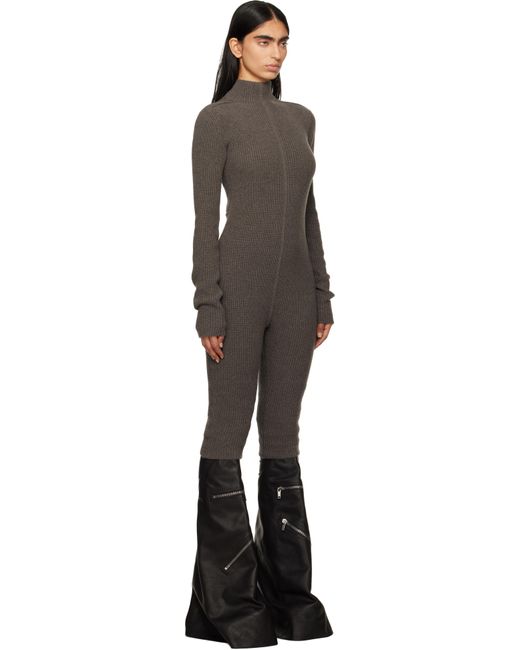Rick Owens Black Porterville Knit Headon Jumpsuit