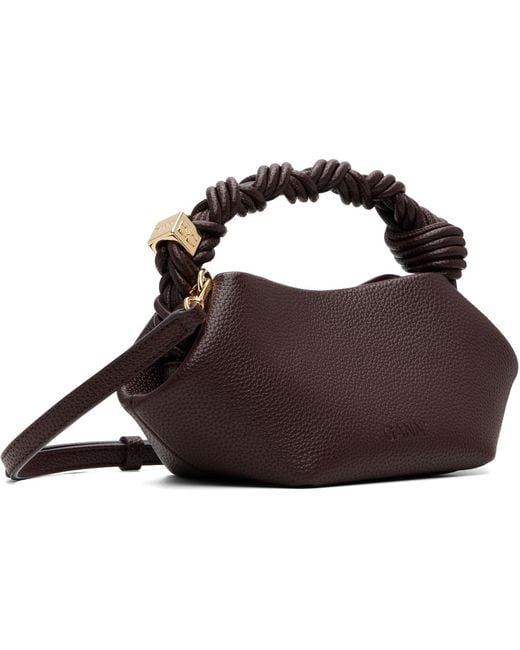 Ganni Brown Grained Mini Bou Bag