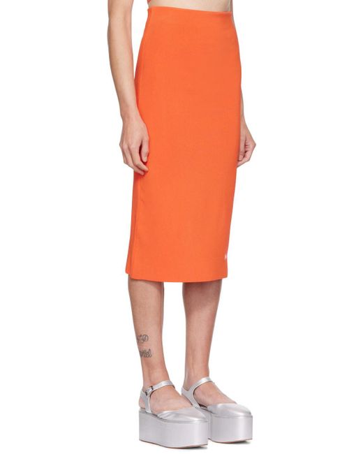 Marc Jacobs Orange 'the Tube' Midi Skirt