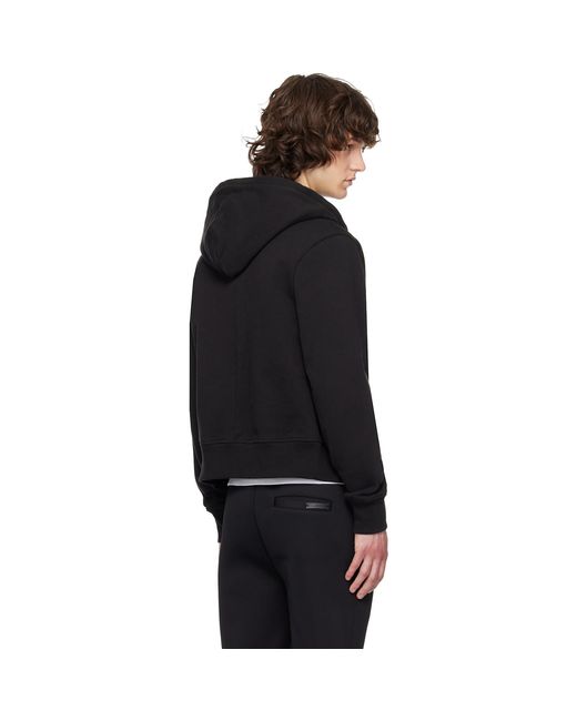 Entire studios Black Slim Zip Up Hoodie for men
