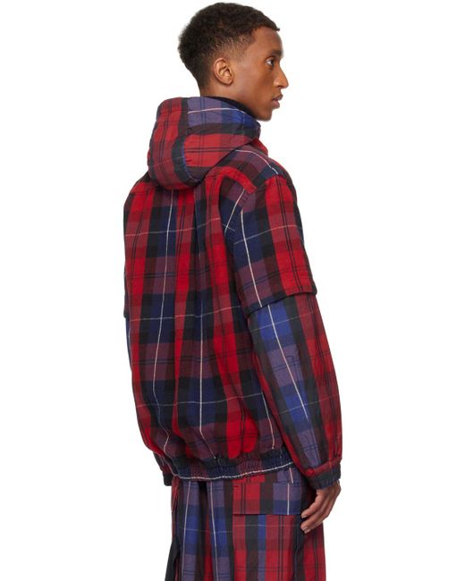 Red plaid hoodie mens new arrivals