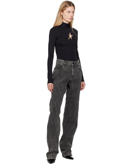 Mugler Black Star Turtleneck