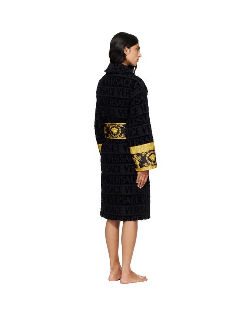 Versace Black 'I Heart Baroque' Bathrobe