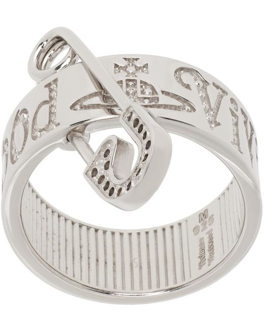 Vivienne Westwood Metallic Silver Vernon Ring for men