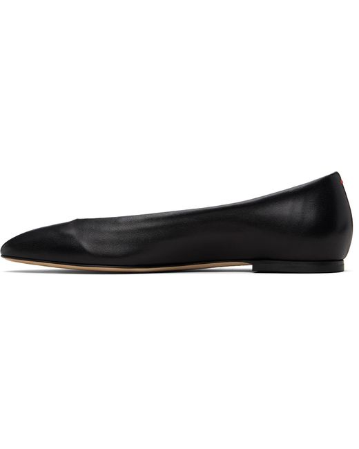 Aeyde Black Ellie Almond-Toe Flats