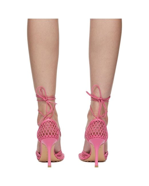 Bottega Veneta Pink Stretch Web Heels