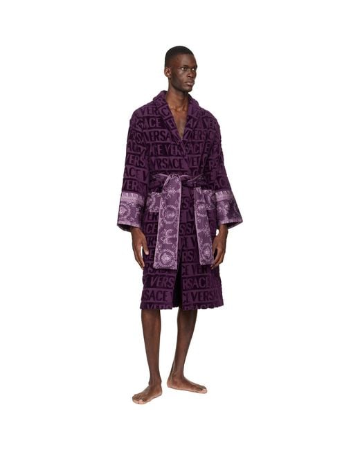 Versace Purple 'I Heart Baroque' Bathrobe for men