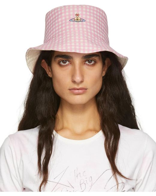 Vivienne Westwood Tweed Patsy Bucket Hat in Pink - Lyst