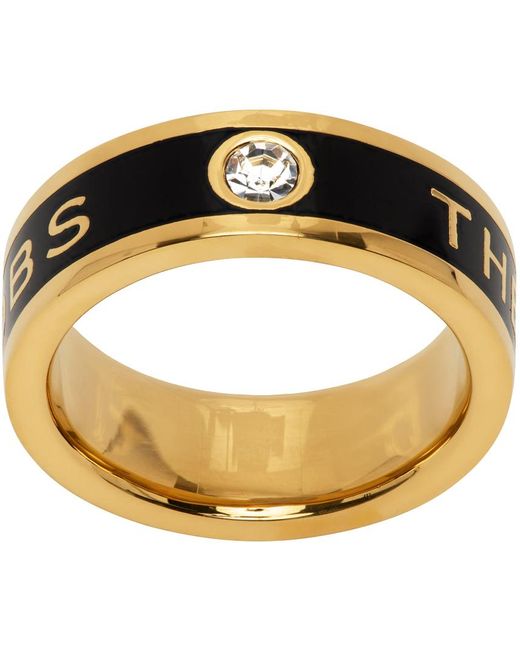 Marc Jacobs Metallic Gold & Black 'the Medallion' Ring