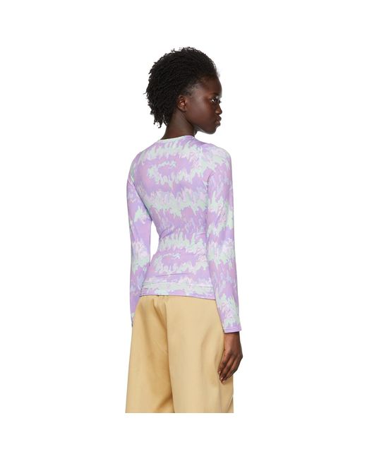 ROKH Multicolor Purple Polyester T-shirt