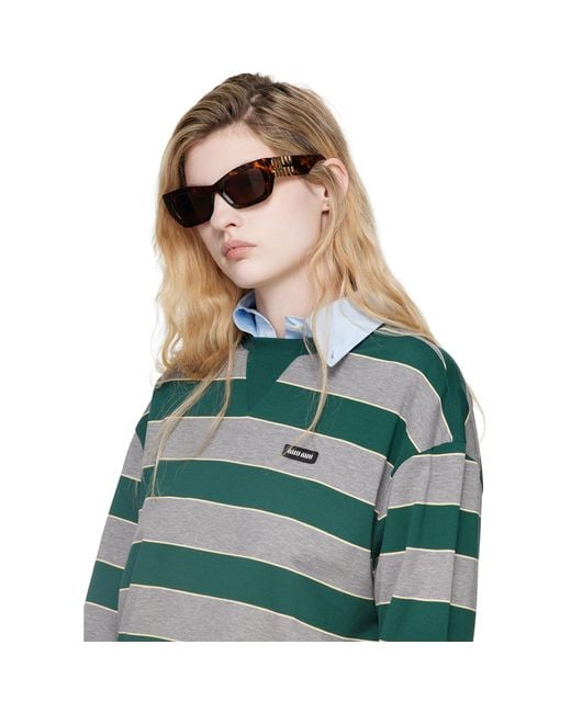 Miu Miu Brown Miu Glimpse Sunglasses