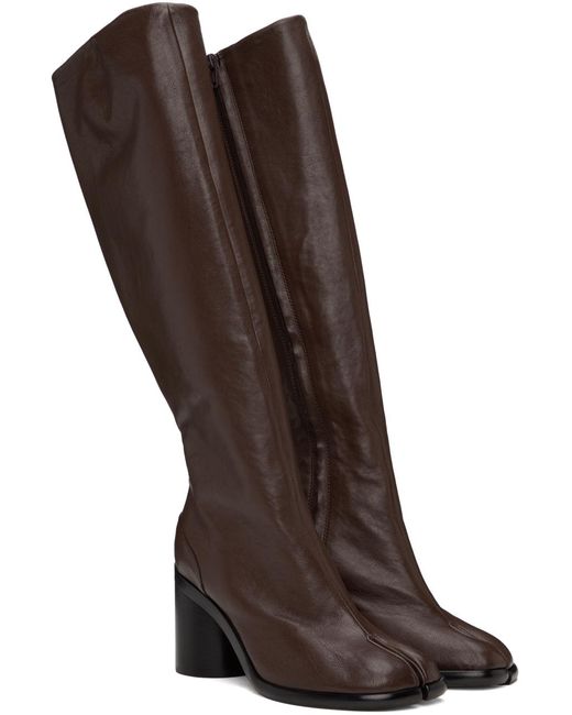 Maison Margiela Brown Tabi Knee-high Tall Boots