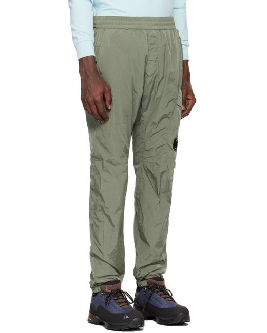 C P Company Green Khaki Regular Sweatpants for men