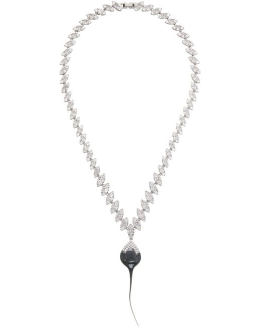 OTTOLINGER Black Silver & Gray Diamond Dip Necklace