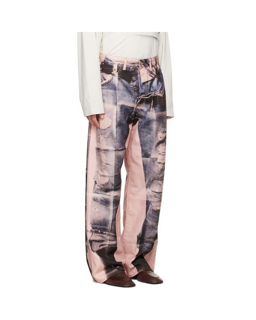 Acne Multicolor Trompe-L'Oeil 1981 Jeans for men