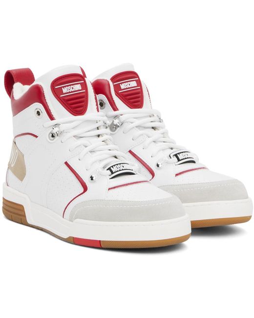 Moschino Black White & Red Streetball Sneakers for men