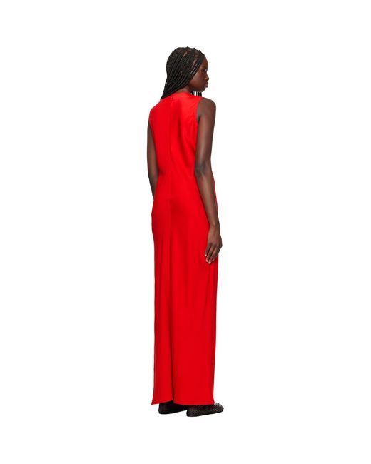 AMI Red Straight Maxi Dress