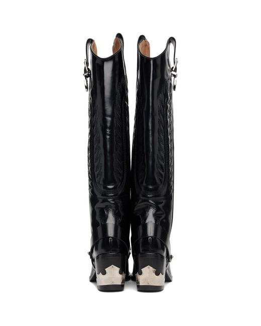 Toga Black Leather Tall Boots