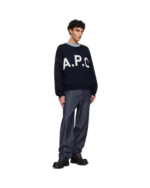 A.P.C. Blue Logo Sweater for men