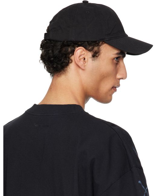 メンズ Acne ブラック ツイル ロゴ キャップ Black