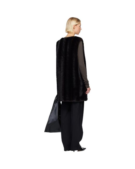 MM6 by Maison Margiela Black Faux-Fur Minidress