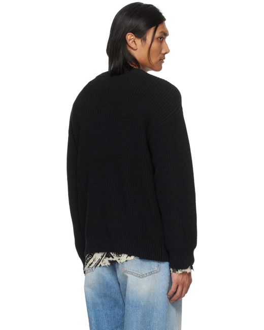 R13 Black 'new York' Sweater for men