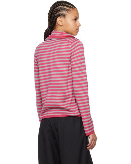 Comme des Garçons Red Striped Sweater